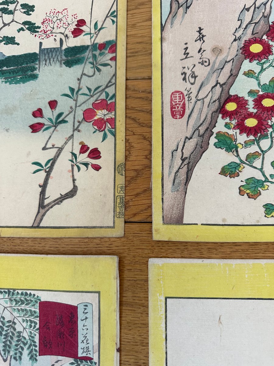 Utagawa Hiroshige Ii, 7 Prints Of Flowers, Plants, And Landscapes-photo-6