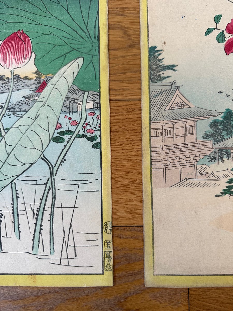 Utagawa Hiroshige Ii, 7 Prints Of Flowers, Plants, And Landscapes-photo-7
