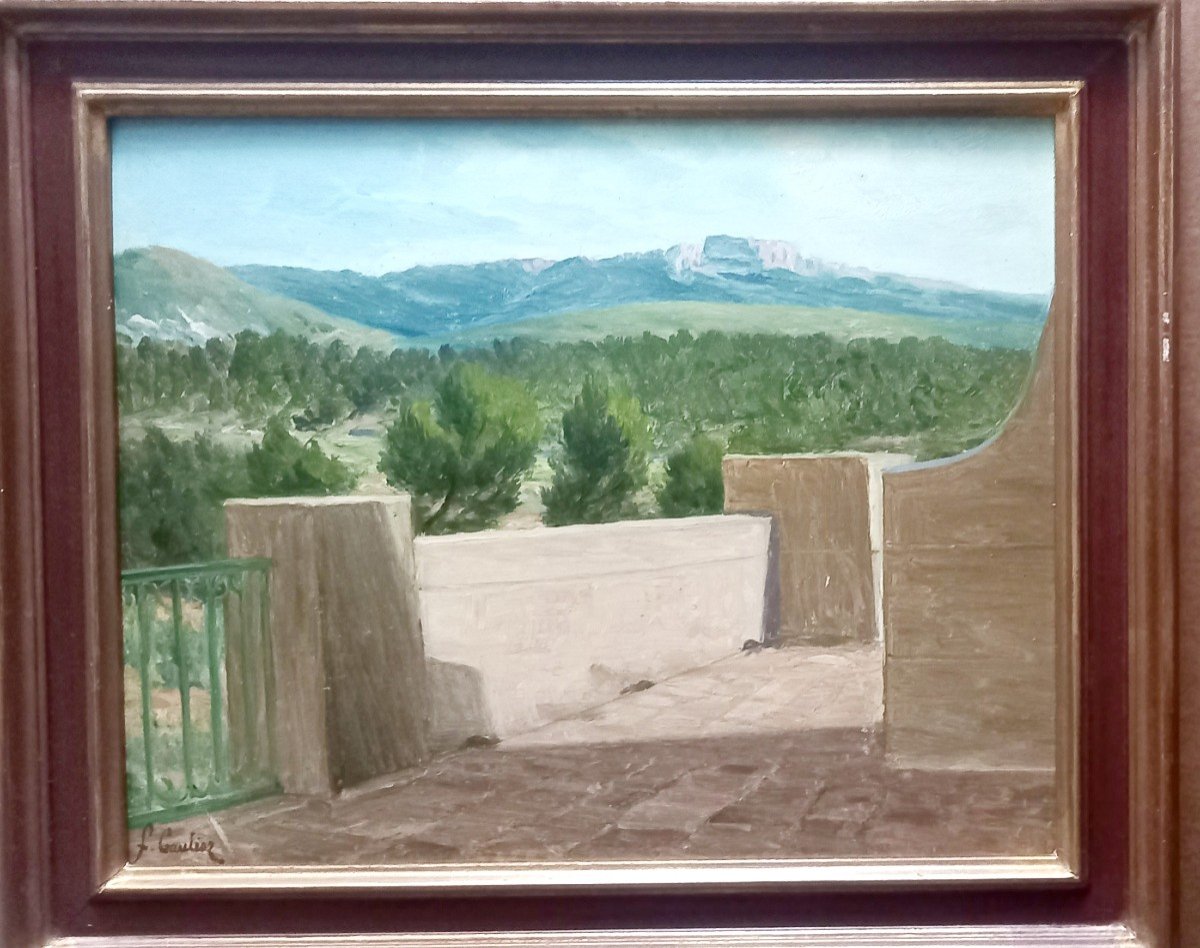 Vue de La Sainte Victoire depuis  l'atelier du Peintre. François Gautier.-photo-2