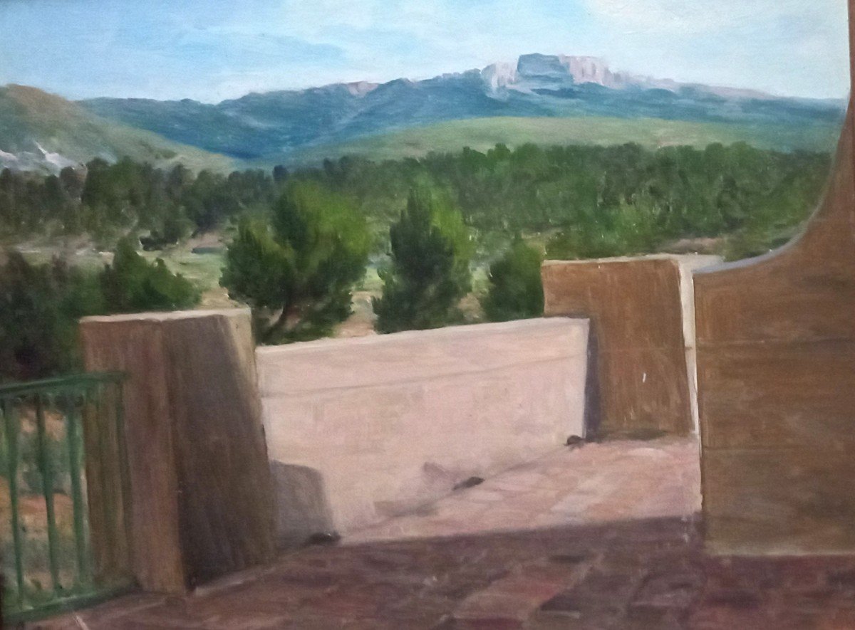 Vue de La Sainte Victoire depuis  l'atelier du Peintre. François Gautier.
