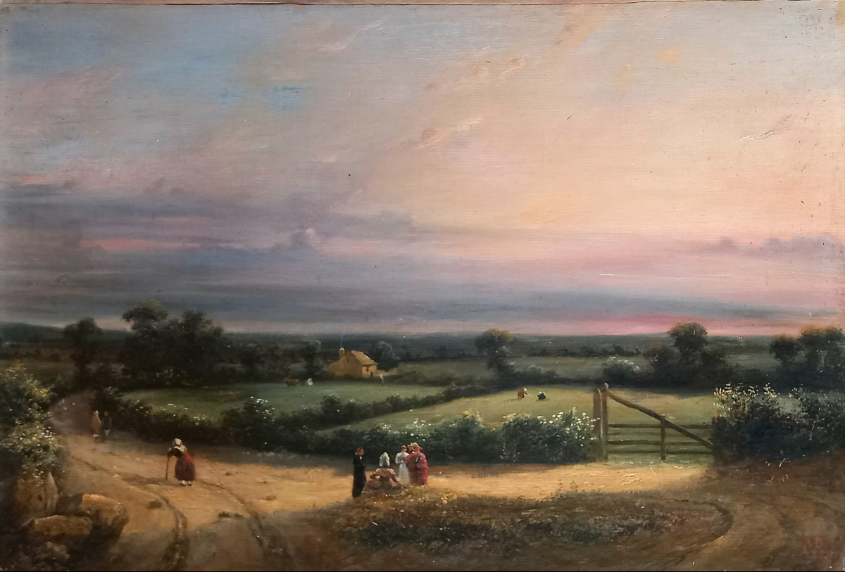 Landscape In Normandy. Romantic School 1830.