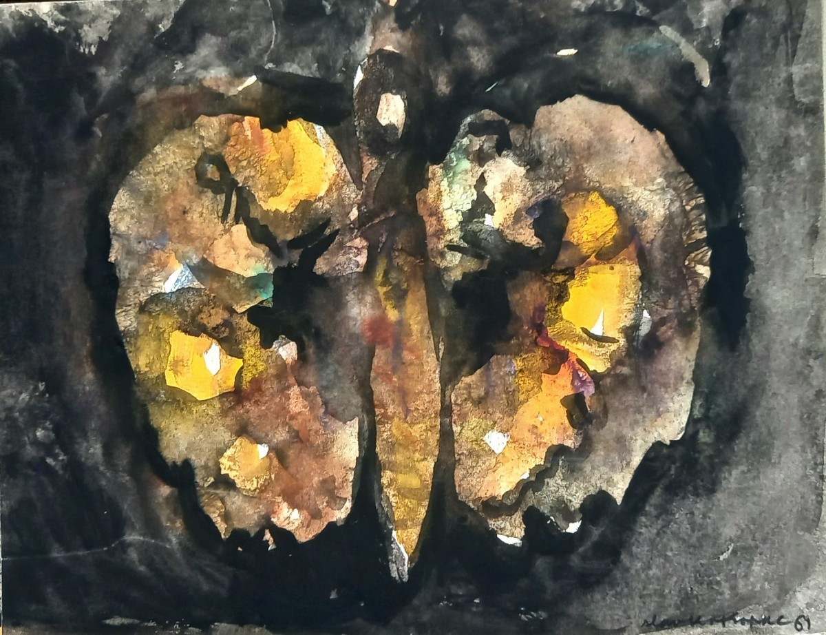 Papillon. Slavko Kopač. Art Brut.  Croatie. 1961.