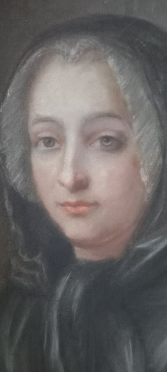 Woman With A Muff. 18th Century. Pastel.-photo-7