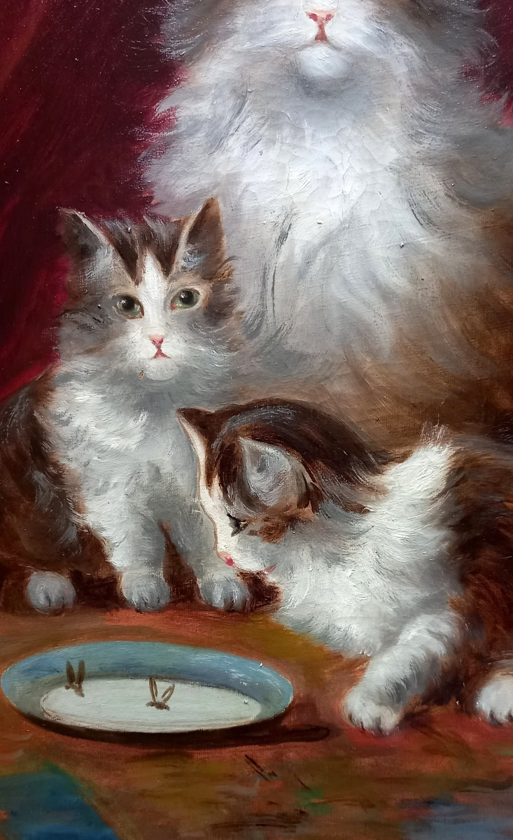 Chat et chatons. Léon Charles Huber. -photo-3