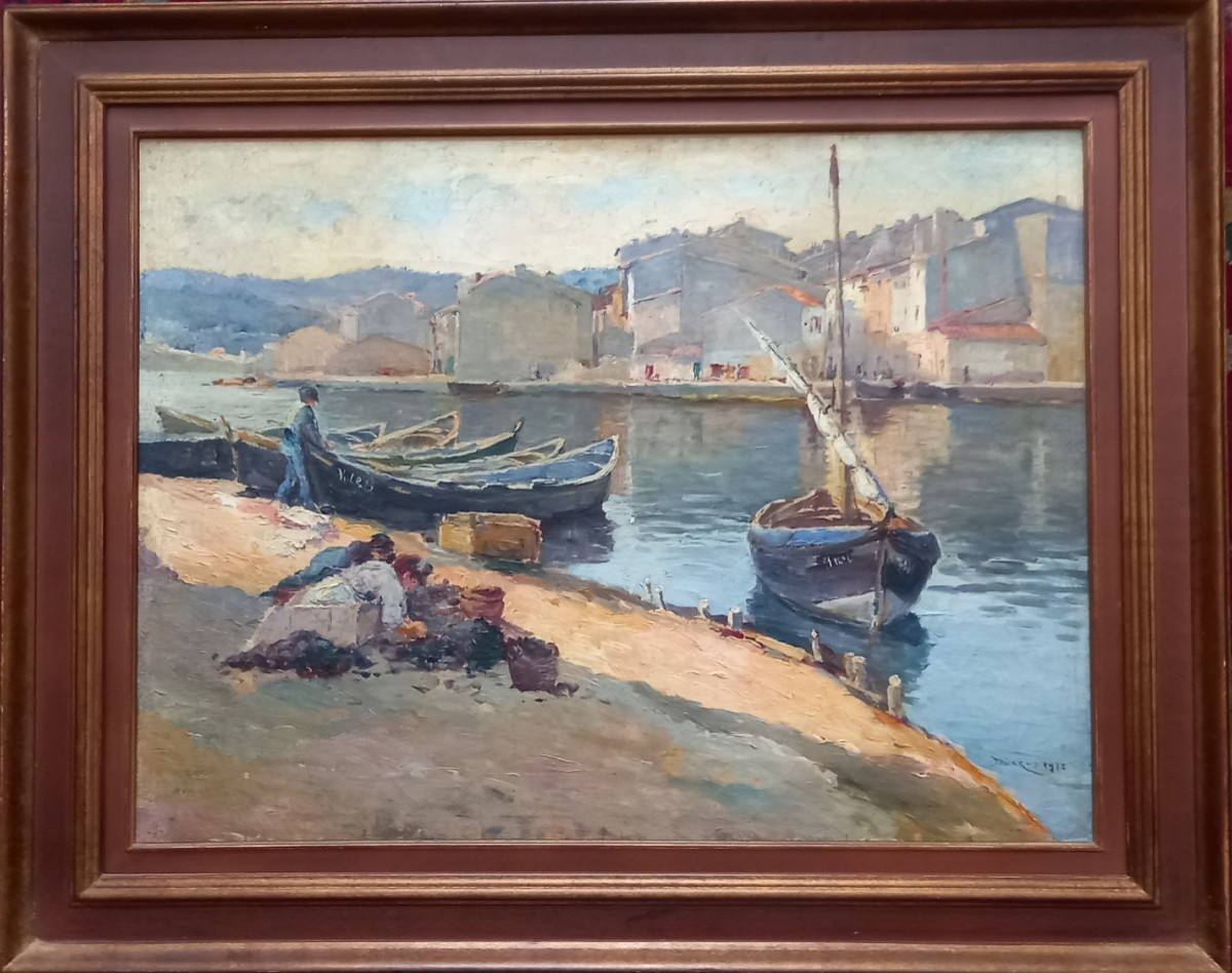 Sea Urchin Trillers At The Port Of Martigues. édouard Ducros. 1912.-photo-2