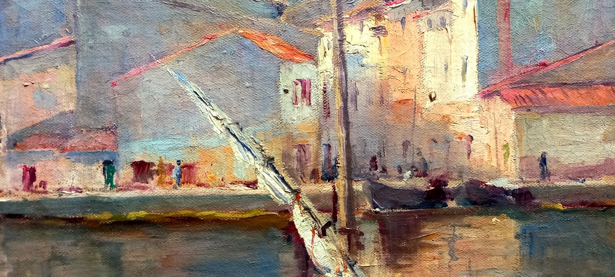 Sea Urchin Trillers At The Port Of Martigues. édouard Ducros. 1912.-photo-1