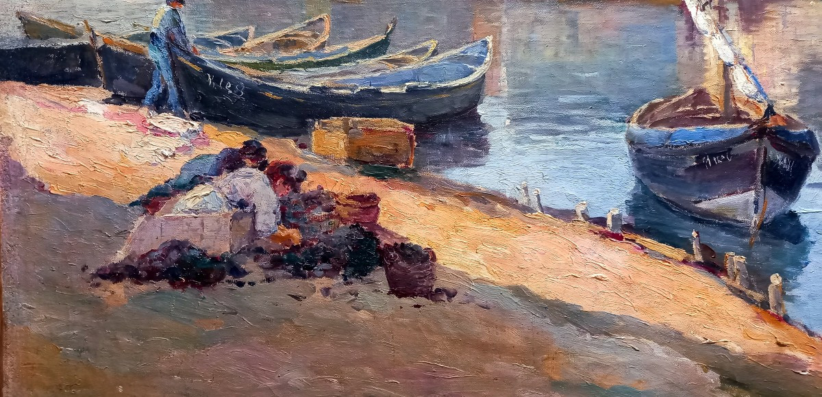 Sea Urchin Trillers At The Port Of Martigues. édouard Ducros. 1912.-photo-5