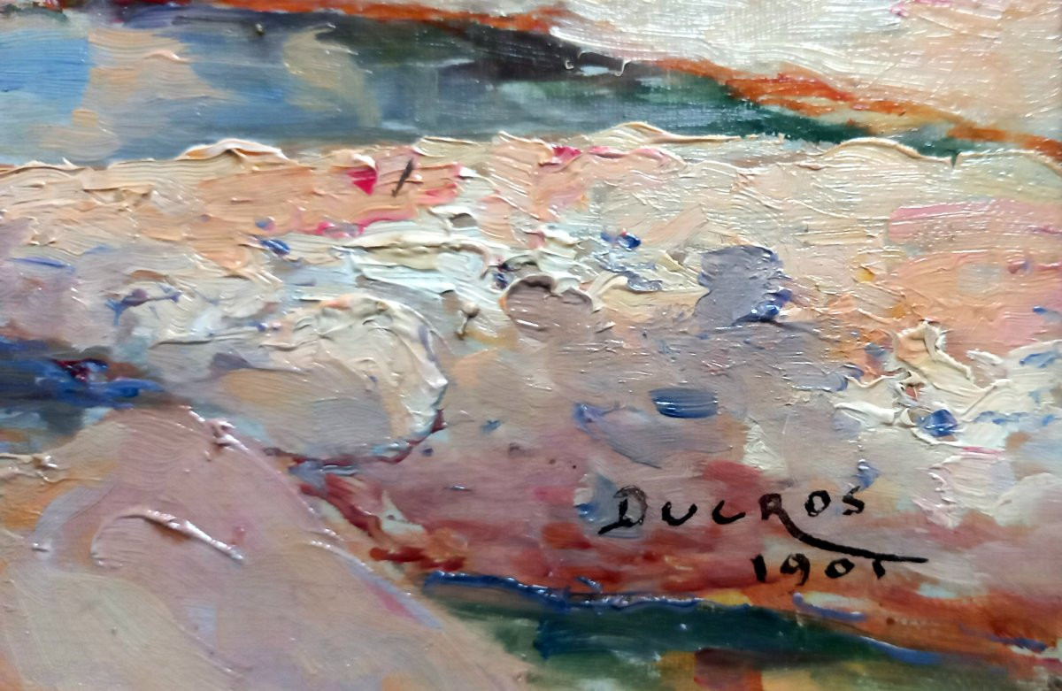 Washerwomen At The Foot Of Mount Sainte Victoire. édouard Ducros 1901.-photo-1