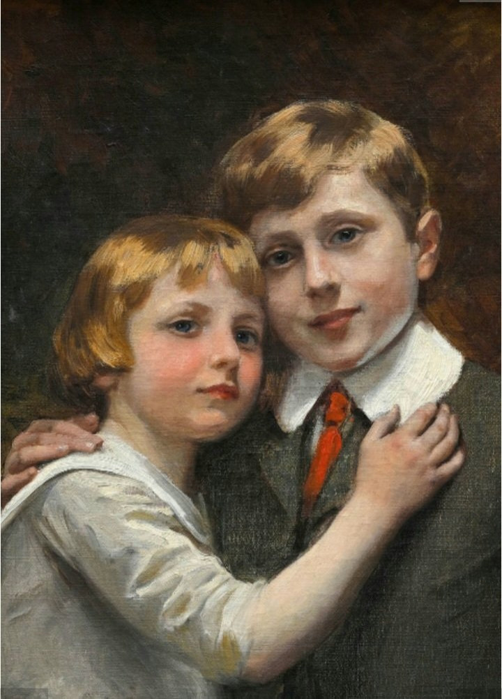 Portrait de frère et sœur.  Paris 1907. Daniel Hernández. Pérou -photo-1