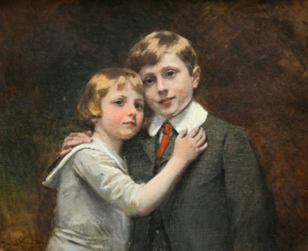 Portrait de frère et sœur.  Paris 1907. Daniel Hernández. Pérou 