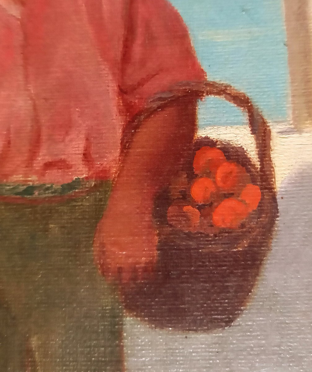 Orange Seller In Venice. Italian School Circa 1900.-photo-2