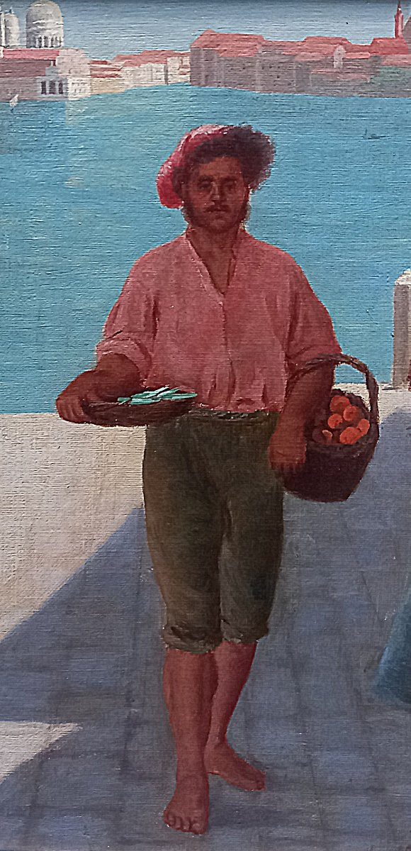 Orange Seller In Venice. Italian School Circa 1900.-photo-4