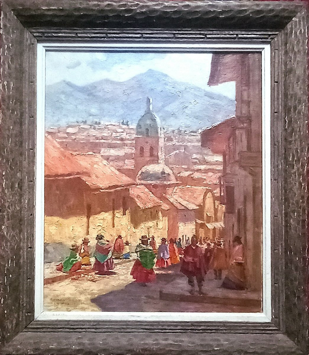 Street Market In La Paz, Bolivia. Henry Sené 1928.-photo-4