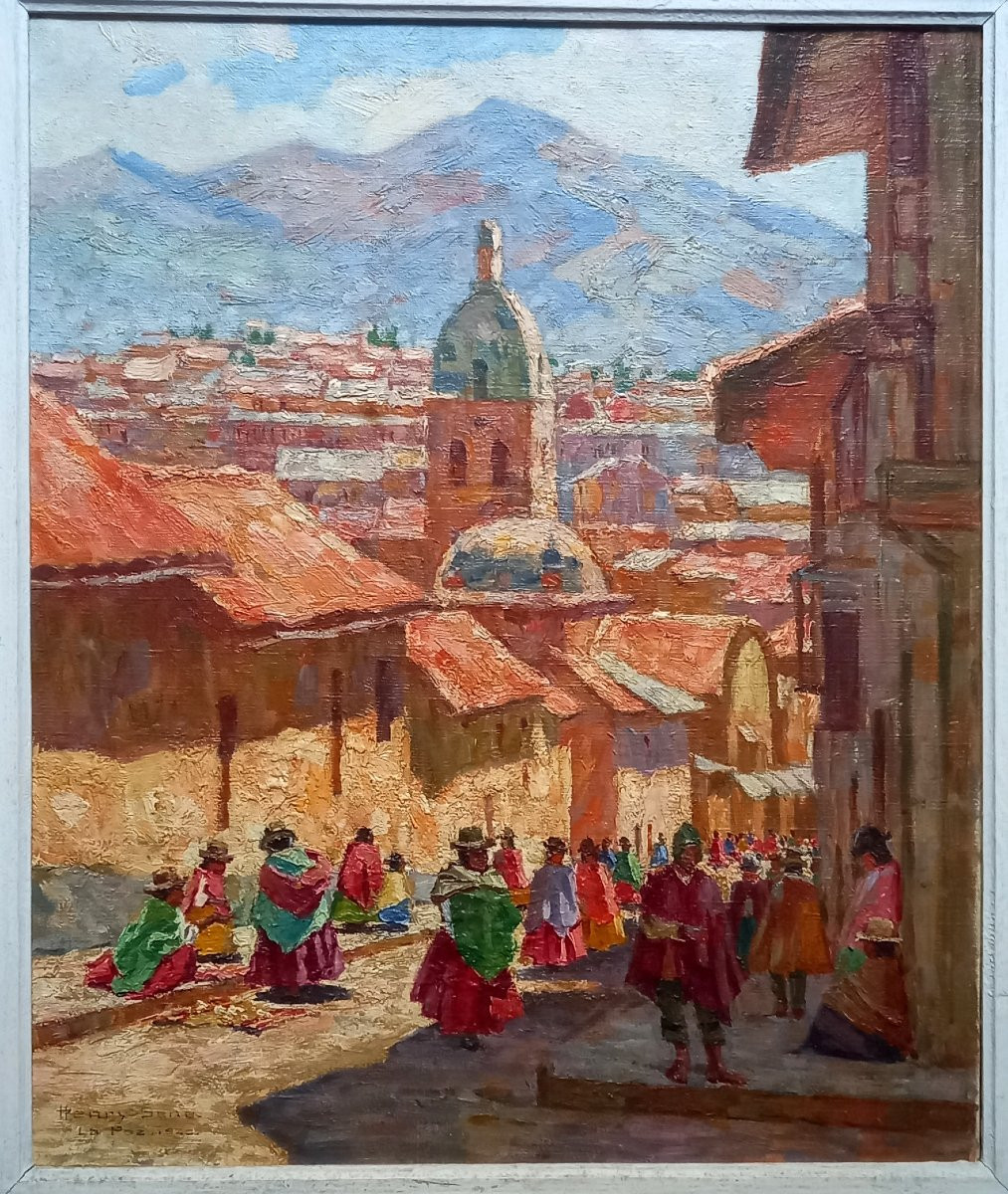 Street Market In La Paz, Bolivia. Henry Sené 1928.-photo-1