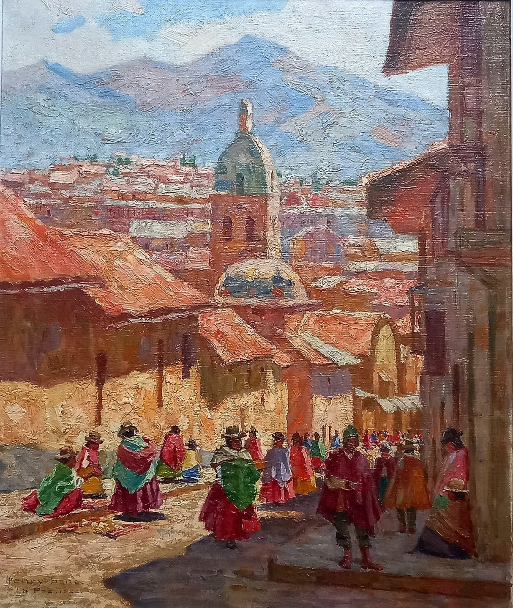 Street Market In La Paz, Bolivia. Henry Sené 1928.-photo-2