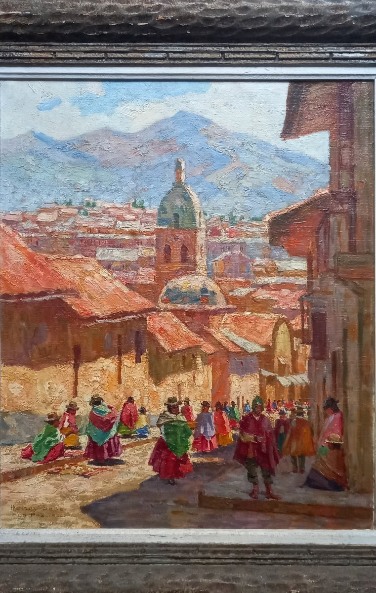 Street Market In La Paz, Bolivia. Henry Sené 1928.-photo-4