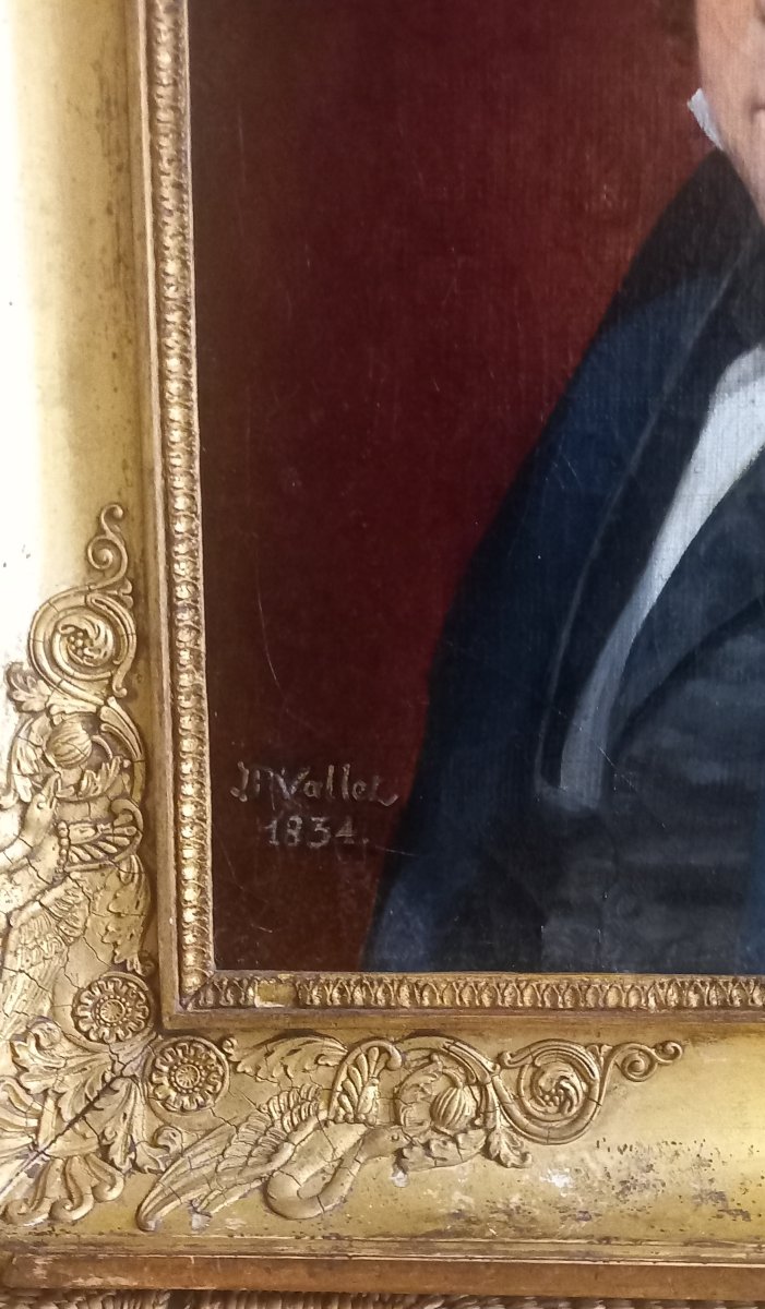 Pierre Jean Vallet, Pupil Of Ingres. Portrait Of A Man In A Blue Frock Coat (1834)-photo-1
