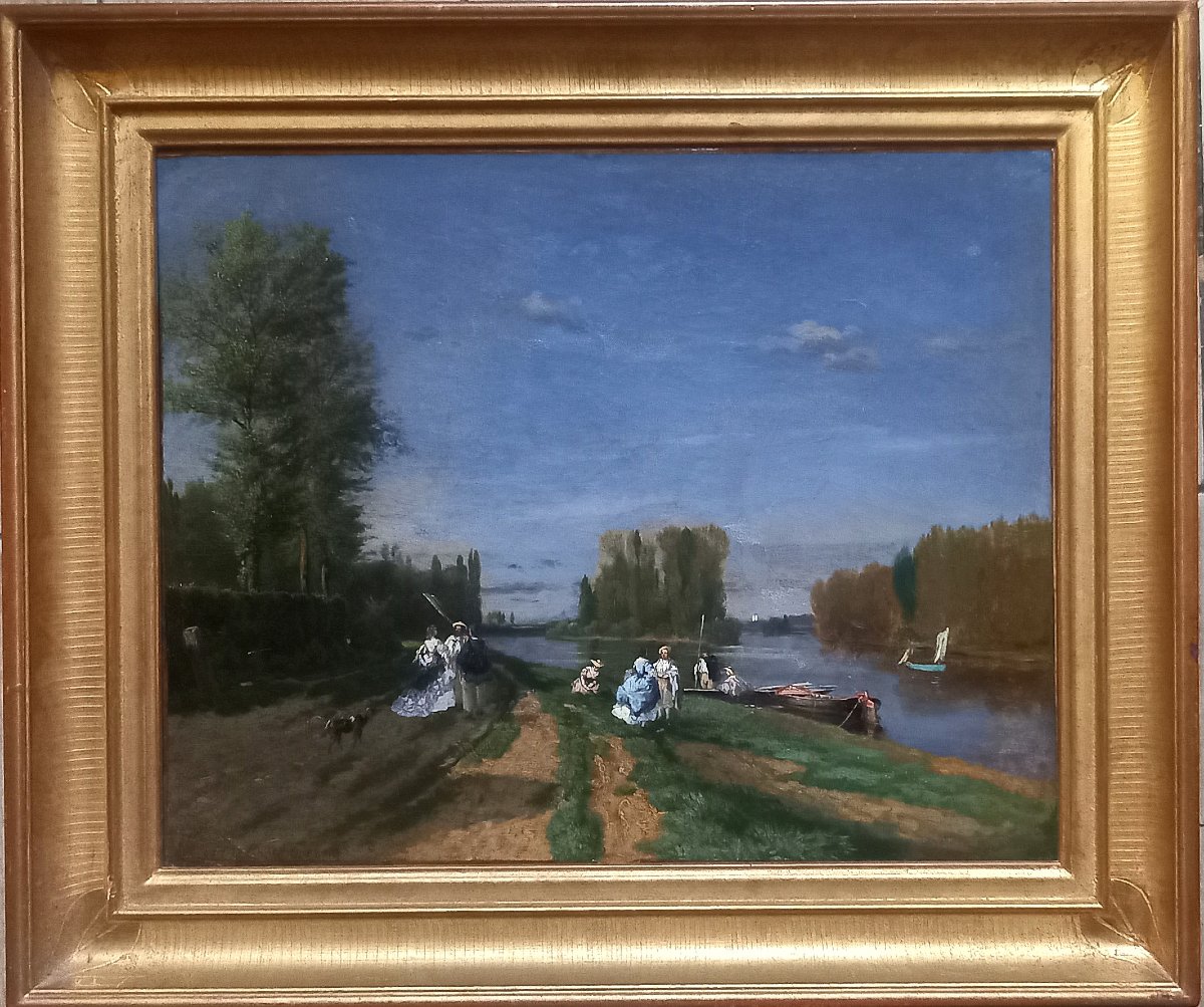 Honoré Gaspar Delaroche.  Asnières-sur-seine. Boat Trip Along The Banks Of The Seine .1846-photo-2