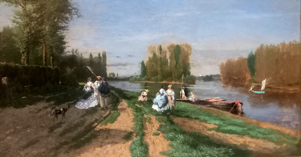 Honoré Gaspar Delaroche.  Asnières-sur-seine. Boat Trip Along The Banks Of The Seine .1846-photo-3