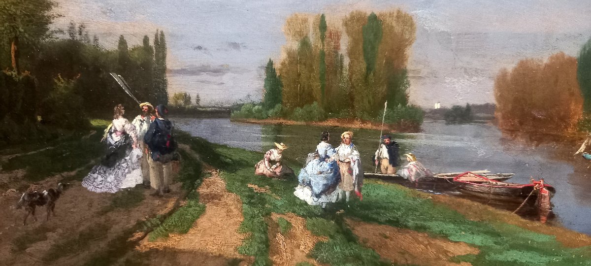 Honoré Gaspar Delaroche.  Asnières-sur-seine. Boat Trip Along The Banks Of The Seine .1846-photo-4