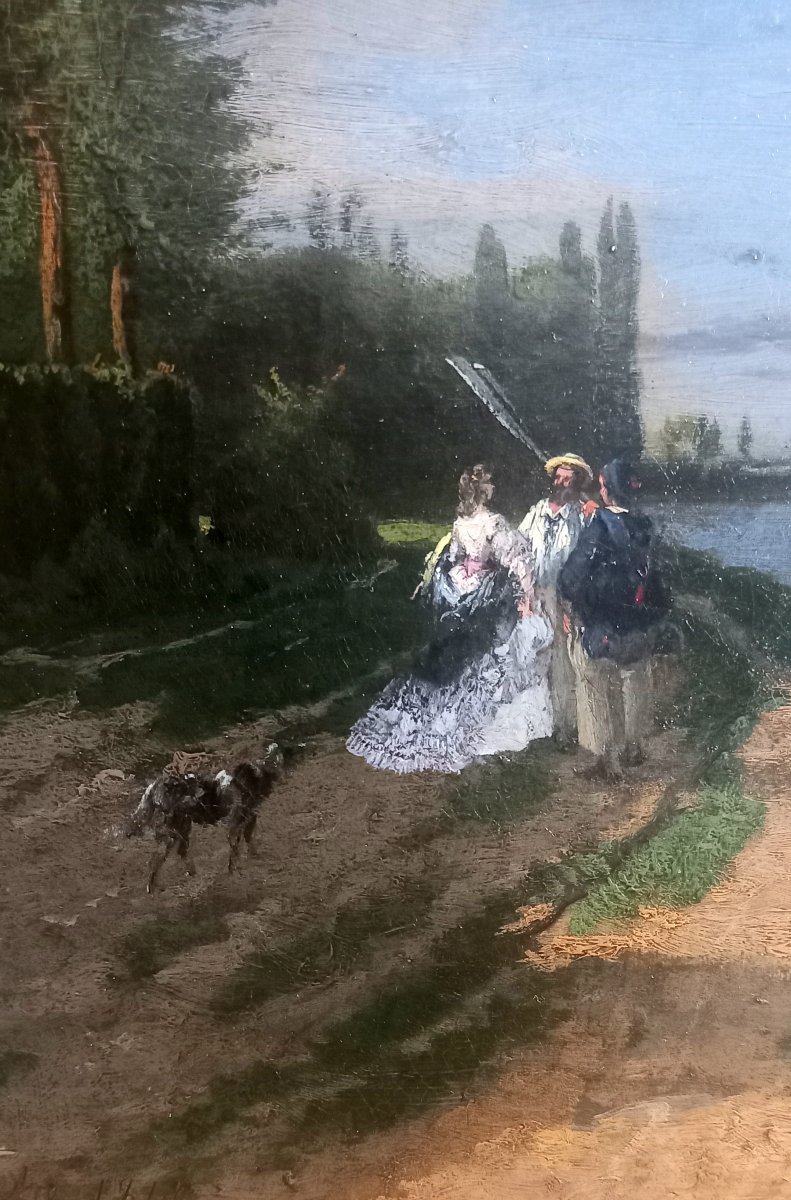 Honoré Gaspar Delaroche.  Asnières-sur-seine. Boat Trip Along The Banks Of The Seine .1846-photo-2