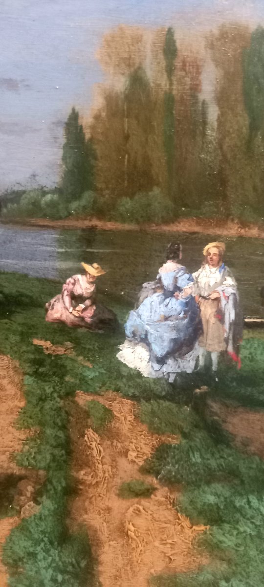 Honoré Gaspar Delaroche.  Asnières-sur-seine. Boat Trip Along The Banks Of The Seine .1846-photo-3