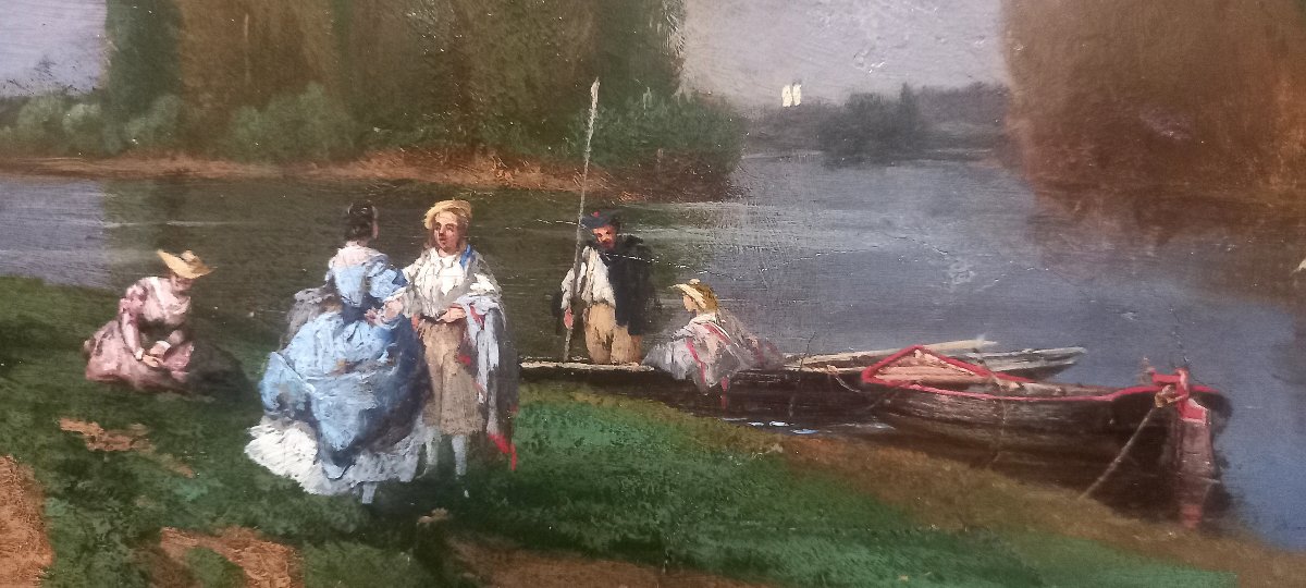 Honoré Gaspar Delaroche.  Asnières-sur-seine. Boat Trip Along The Banks Of The Seine .1846-photo-6