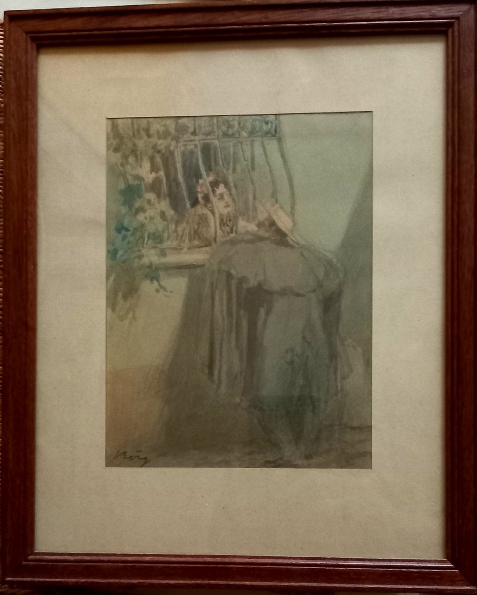 Pau Roig y Cisa. Barcelone, Espagne. École moderniste. Fin du XIXème siècle. Trois aquarelles  -photo-4