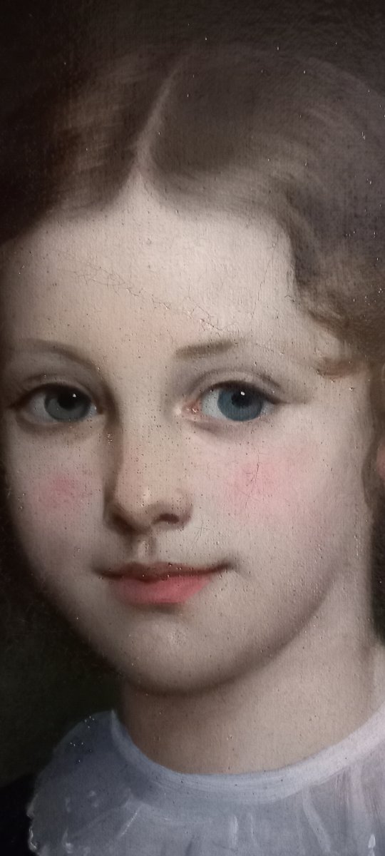 Jules Dufour, 1860. Garçon à collerette et costume bleu. -photo-4