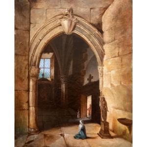 Animated Church Interior. 1830. Romantic School. 