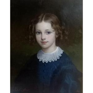Jules Dufour, 1860. Boy With A Ruff And Blue Suit.