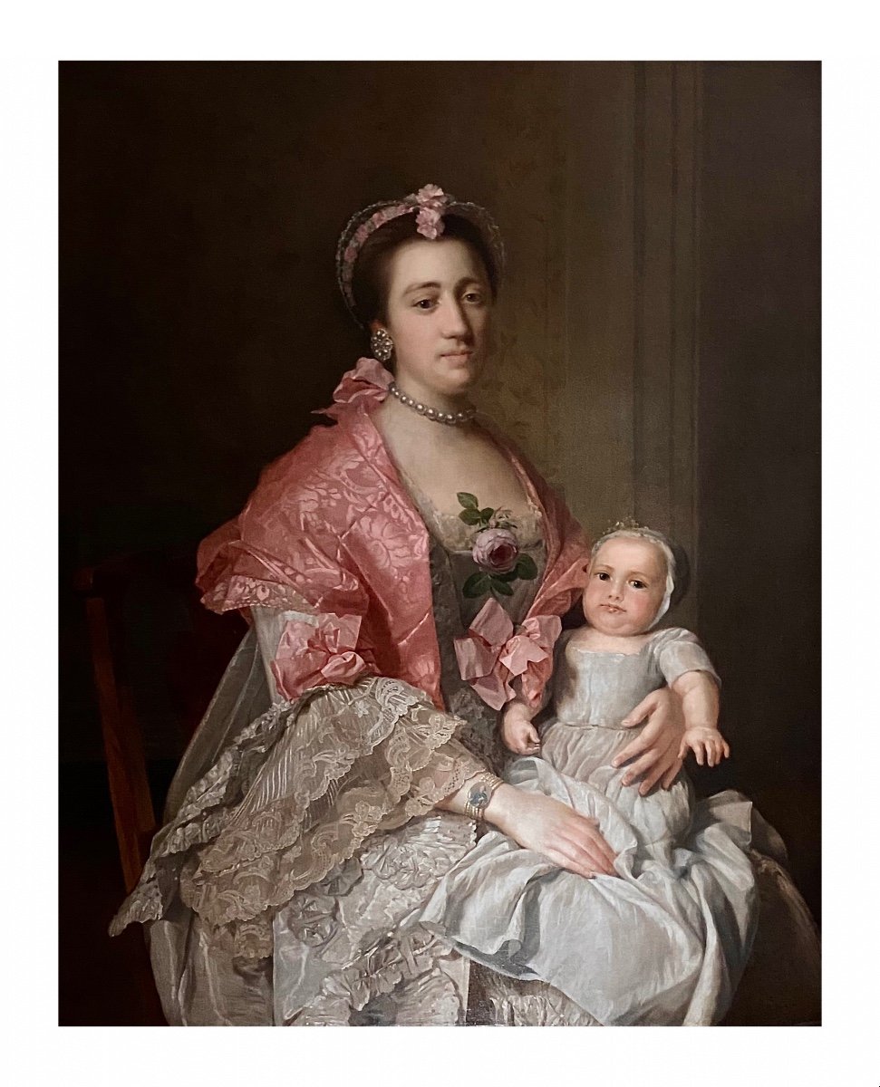 Portrait d'Une Dame Et De Son Enfant Vers 1760 - Ecole Britannique - Studio De Sir Allan Ramsay-photo-2