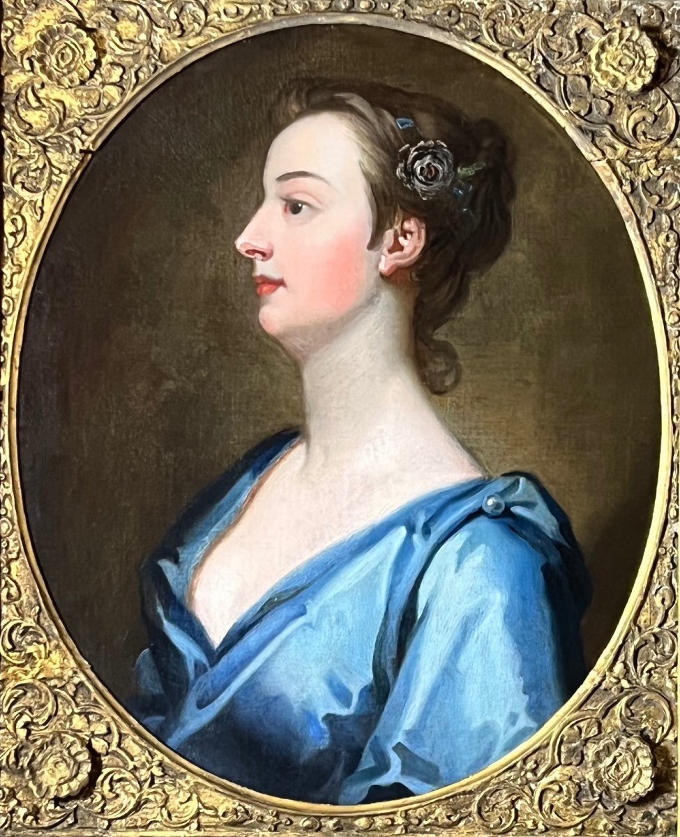 18th Century British Portrait Of An Elegant Lady-photo-2