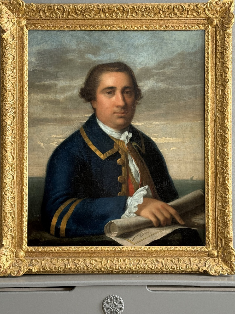Portrait d'Un Capitaine De Marine Marchande V.1775 - Attribué à Lemuel Francis Abbott 1760-1803-photo-2