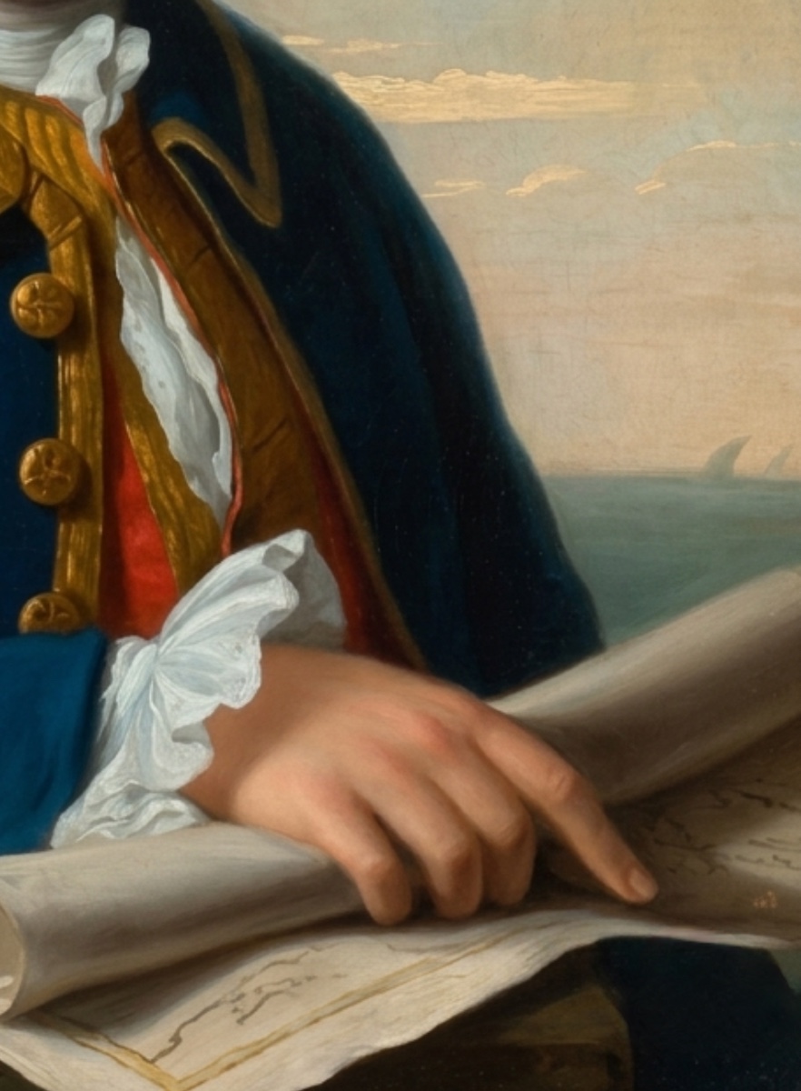 Portrait d'Un Capitaine De Marine Marchande V.1775 - Attribué à Lemuel Francis Abbott 1760-1803-photo-3
