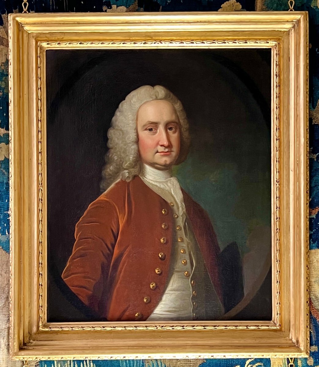 Portrait d'Un Gentleman Anglais Du XVIIIe Siècle - Par Thomas Hudson (1701-1779)-photo-4