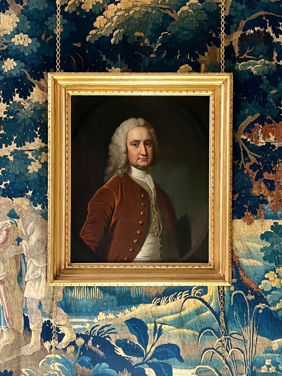 Portrait d'Un Gentleman Anglais Du XVIIIe Siècle - Par Thomas Hudson (1701-1779)-photo-1