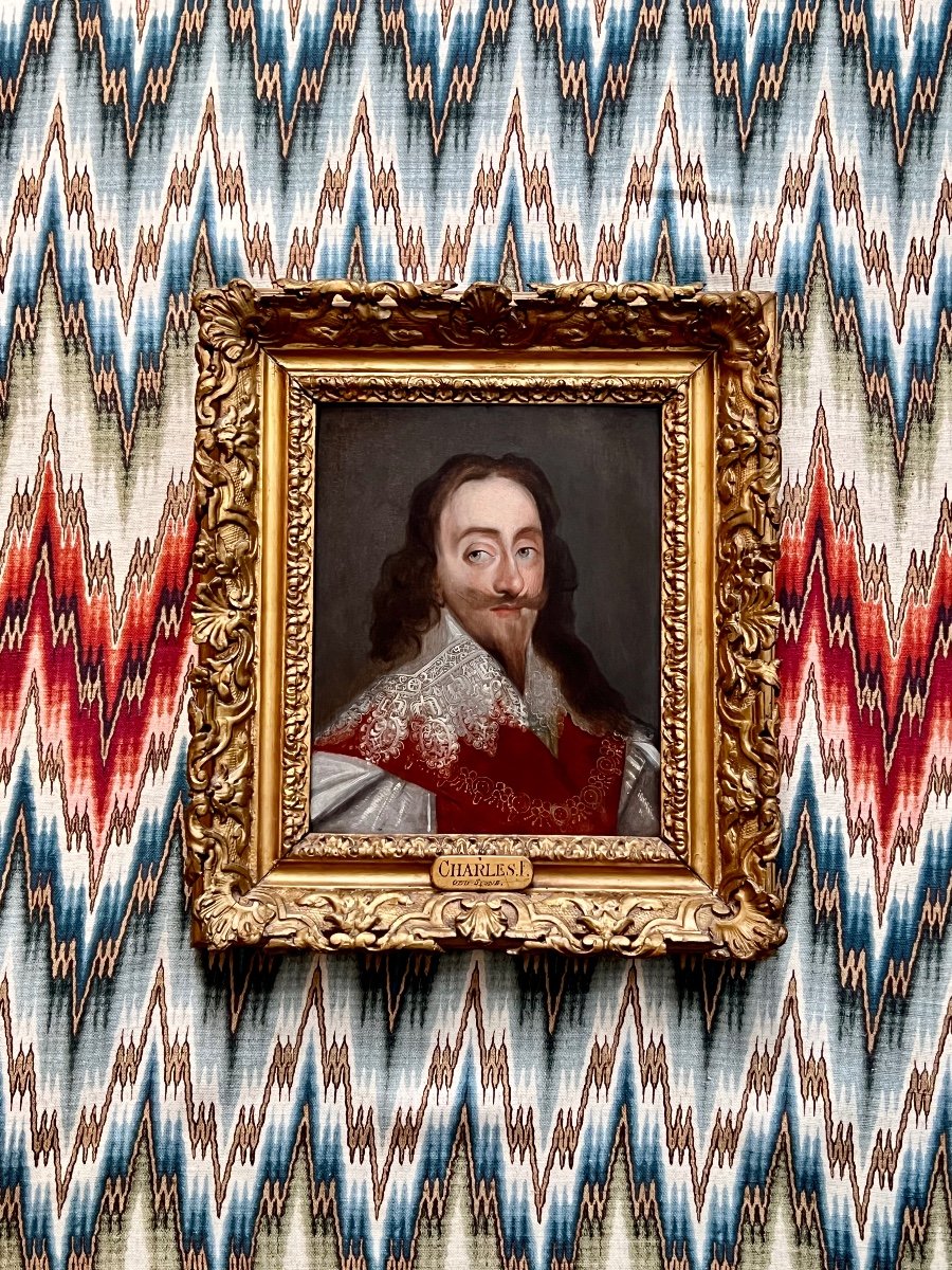 Portrait Huile Sur Panneau 17eme Siecle De Charles I - Par Henry Stone (1616-1653)-photo-1