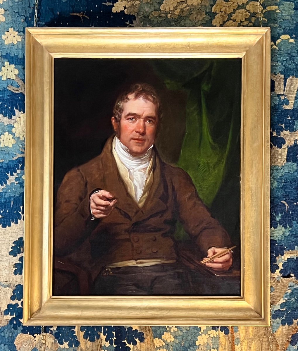 Oil On Canvas Portrait Of Joseph Chesborough Dyer By Joseph Allen (1769 - 1839)-photo-4