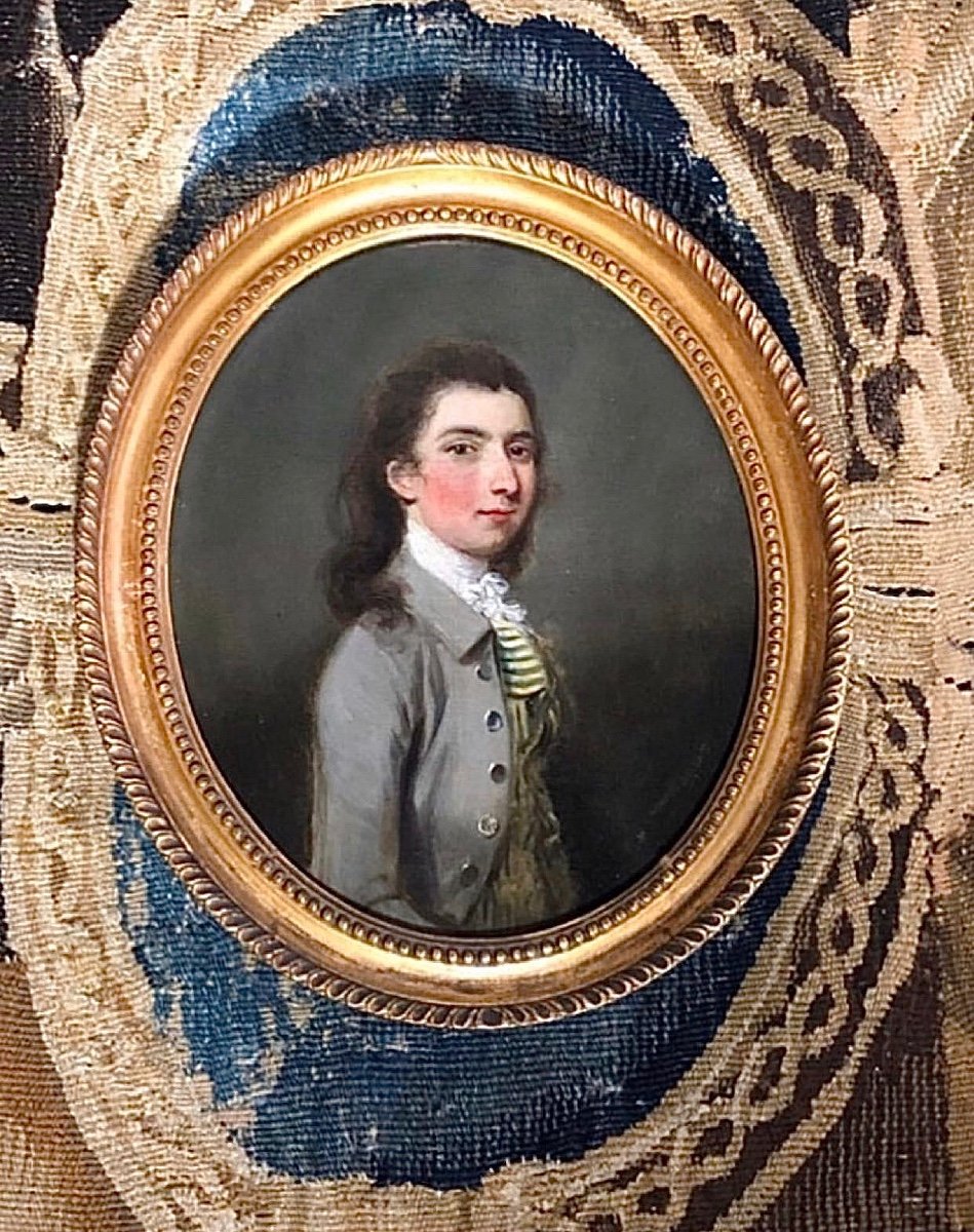 Portrait à l'Huile Du XVIIIe Siècle d'Un Jeune Homme Attribué à Thomas Hickey-photo-3