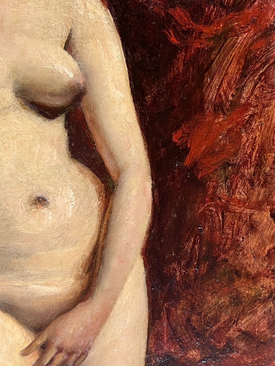Standing Female Nude With Draping - Oil On Panel By William Etty Royal Academy-photo-4