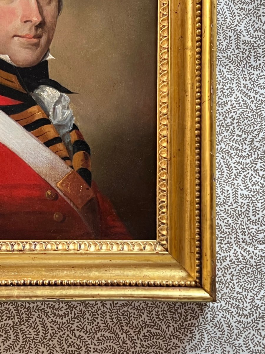 Portrait Anglais Du Début Du 19ème Siècle d'Un Officier d'Infanterie-photo-2