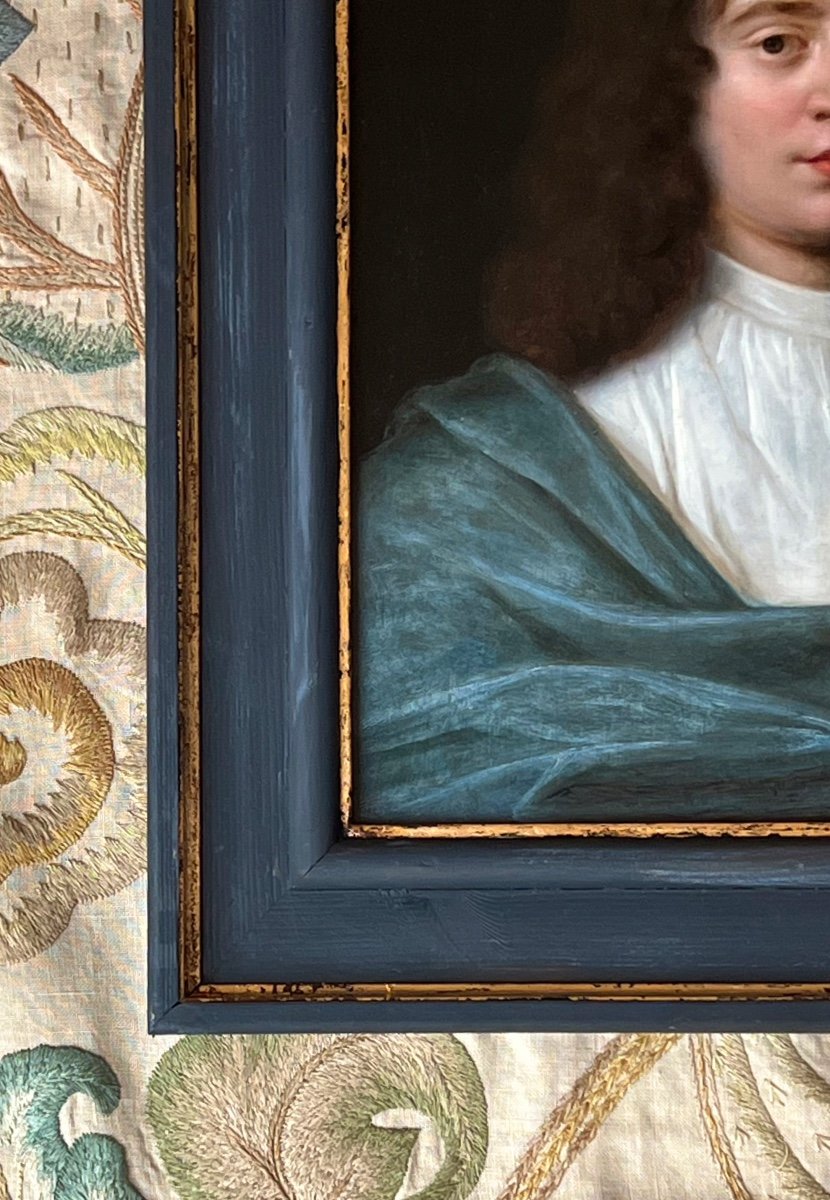 Oil On Panel From The 17th Century Portrait Of A Young Man C.1670-photo-4