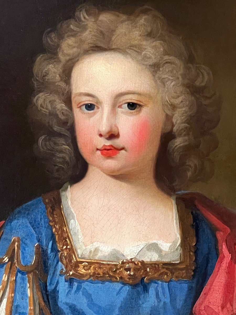 Early 18th Century Portrait Of A Boy In Classic Costume - Attributed To Charles d'Agar.-photo-3