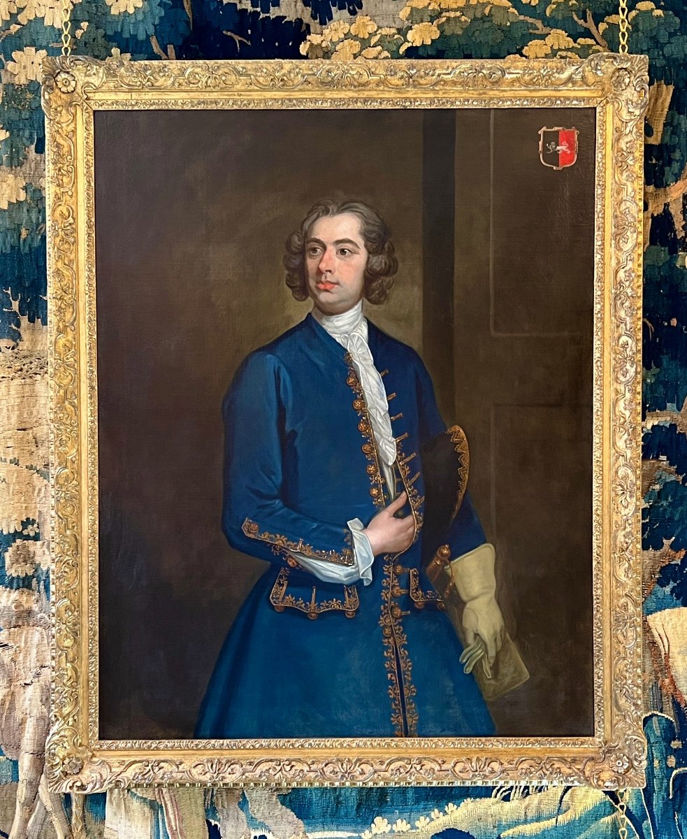 Portrait Of John Neale Of Allesley Park Circa 1730 - Circle Of William Hogarth-photo-2