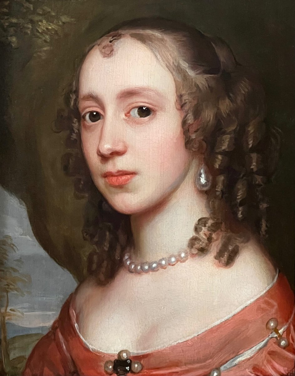 Portrait Anglais d'Une Femme Noble Du XVIIe Siècle Vers 1655 - Par John Hayls (1600-1679)