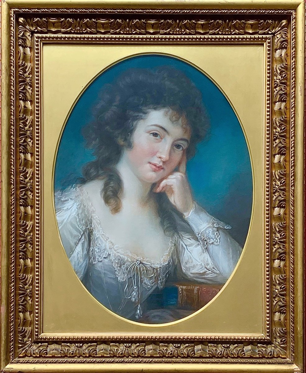 Portrait Of Miss Mary Linwood With A Book Entitled "da Vinci On Painting" By John Russell -photo-3
