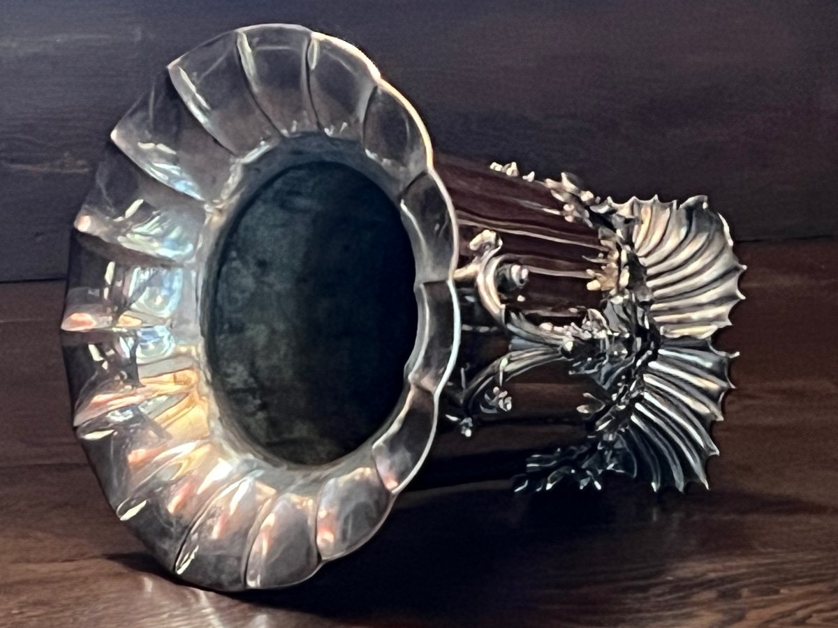 Rafraîchisseur à Vin En Plaque d'Argent Victorienne Fin Et Substantiel-photo-4