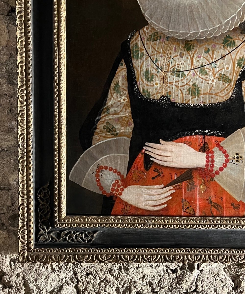 Ecole Anglaise Du XVIIe Siecle - Portrait De Femme Date De 1624-photo-2