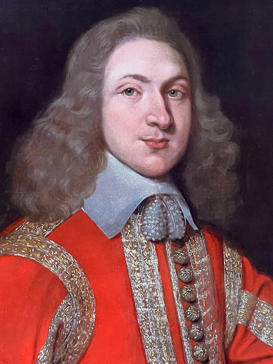 17th Century Anglo-dutch School - Portrait Of An Officer Circa 1655.-photo-3